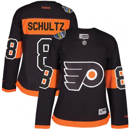 Women's Reebok Philadelphia Flyers #8 Dave Schultz Authentic Black 2017 Stadium Series NHL Jersey - Ujersey