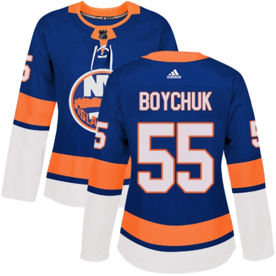 Women's Adidas New York Islanders #55 Johnny Boychuk Authentic Royal Blue Home NHL Jersey - Ujersey
