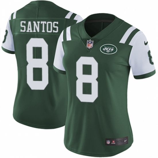 Women's Nike New York Jets #8 Cairo Santos Green Team Color Vapor Untouchable Elite Player NFL Jersey - Ujersey
