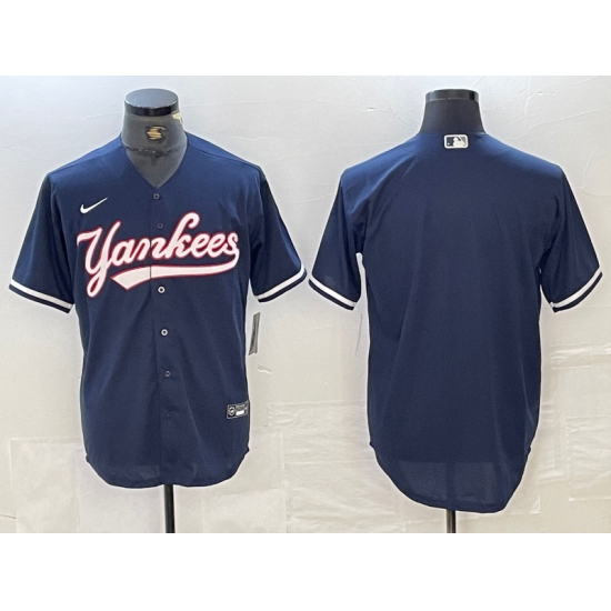 Men's New York Yankees Blank Navy Blue 2024 Cool Base Stitched Jersey - Ujersey