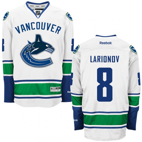 Men's Reebok Vancouver Canucks #8 Igor Larionov Authentic White Away NHL Jersey - Ujersey