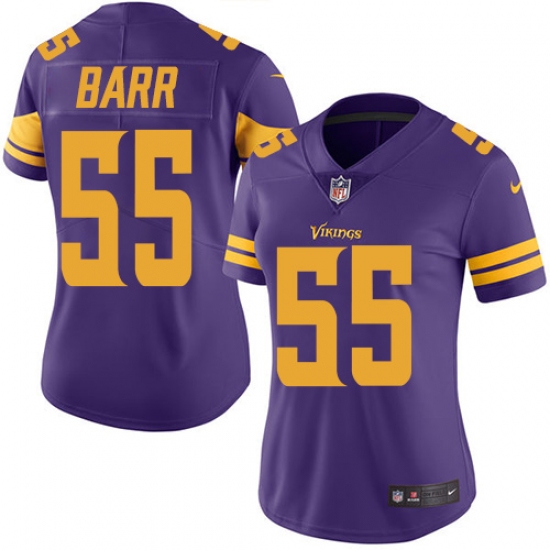 Women's Nike Minnesota Vikings #55 Anthony Barr Elite Purple Rush Vapor Untouchable NFL Jersey - Ujersey