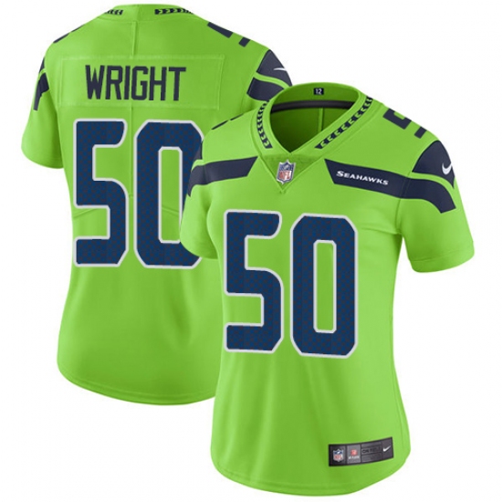 Women's Nike Seattle Seahawks #50 K.J. Wright Limited Green Rush Vapor Untouchable NFL Jersey - Ujersey