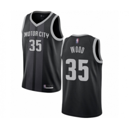 Women's Detroit Pistons #35 Christian Wood Swingman Black Basketball Jersey - City Edition - Ujersey