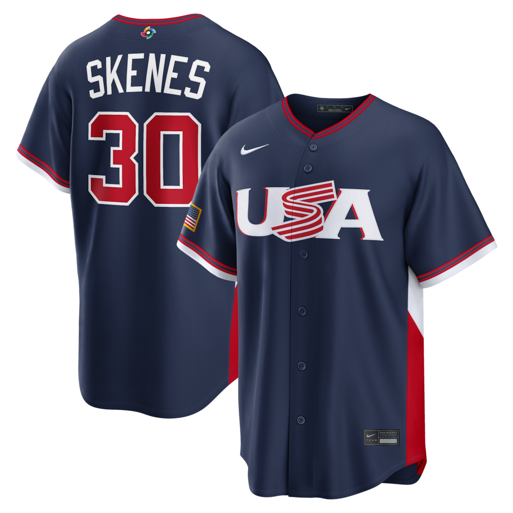 Men's USA Baseball Paul Skenes Nike Navy 2026 World Baseball Classic Road Stadium Jersey - ujerseystore