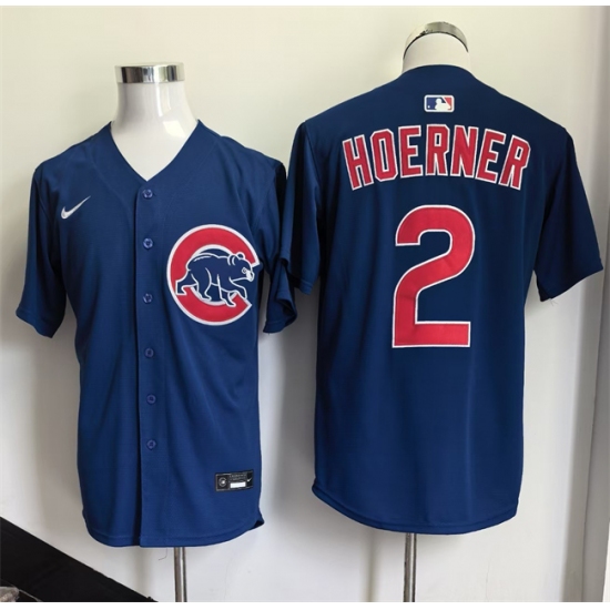 Men's Chicago Cubs #2 Nico Hoerner Blue 2026 Limited Stitched Baseball Jersey - Ujersey
