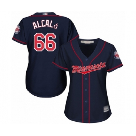 Women's Minnesota Twins #66 Jorge Alcala Authentic Navy Blue Alternate Road Cool Base Baseball Player Jersey - Ujersey