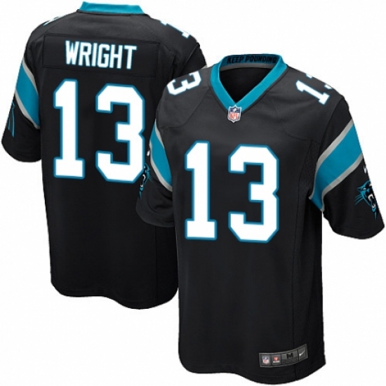 Men's Nike Carolina Panthers #13 Jarius Wright Game Black Team Color NFL Jersey - Ujersey