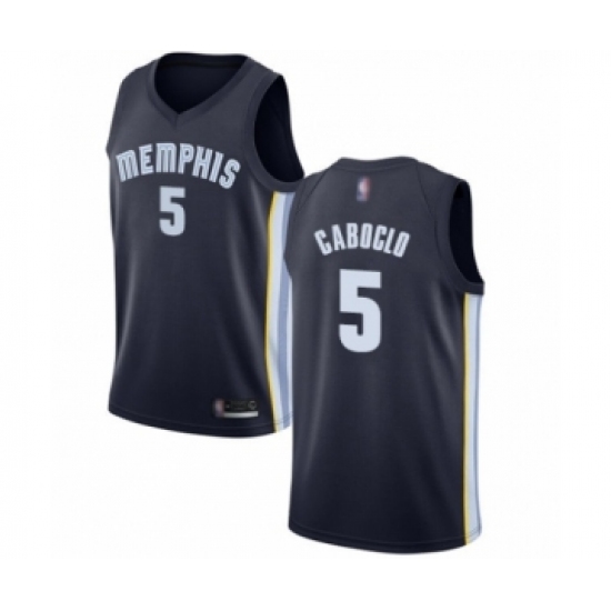 Women's Memphis Grizzlies #5 Bruno Caboclo Authentic Navy Blue Basketball Jersey - Icon Edition - Ujersey