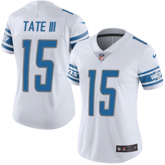 Women's Nike Detroit Lions #15 Golden Tate III Limited White Vapor Untouchable NFL Jersey - Ujersey