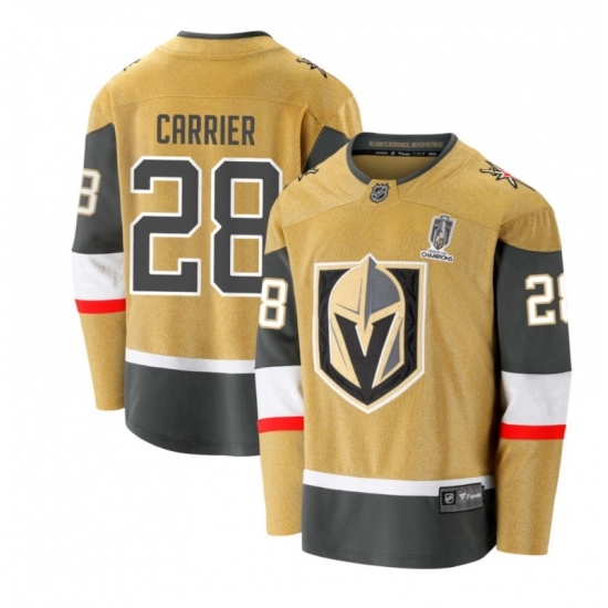 Men's Vegas Golden Knights #28 CARRIER Gold 2023 Stanley Cup Champions Stitched Jersey - Ujersey