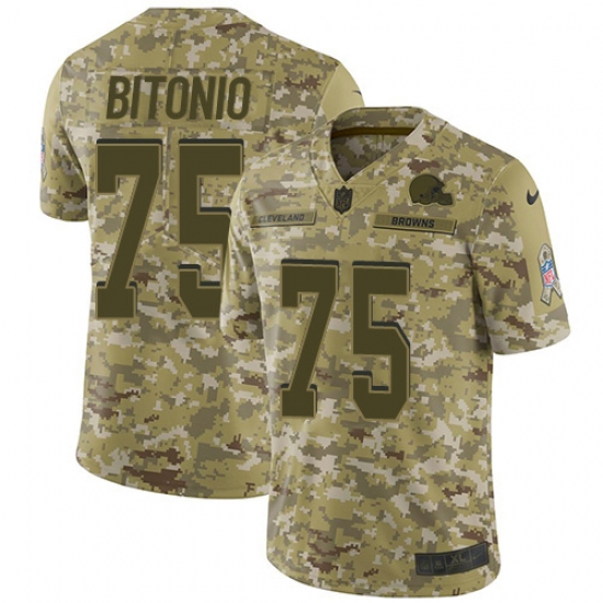 Youth Nike Cleveland Browns #75 Joel Bitonio Limited Camo 2018 Salute to Service NFL Jersey - Ujersey