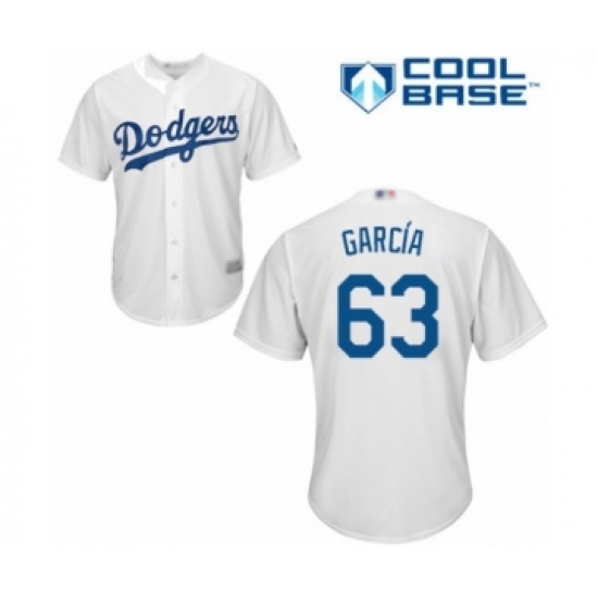 Youth Los Angeles Dodgers #63 Yimi Garcia Authentic White Home Cool Base Baseball Player Jersey - Ujersey