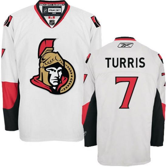 Men's Reebok Ottawa Senators #7 Kyle Turris Authentic White Away NHL Jersey - Ujersey