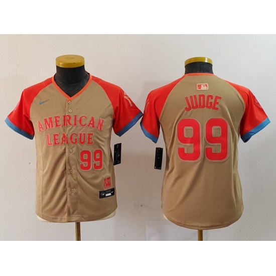 Youth New York Yankees #99 Aaron Judge Number Cream 2024 All Star Limited Stitched Jersey - Ujersey