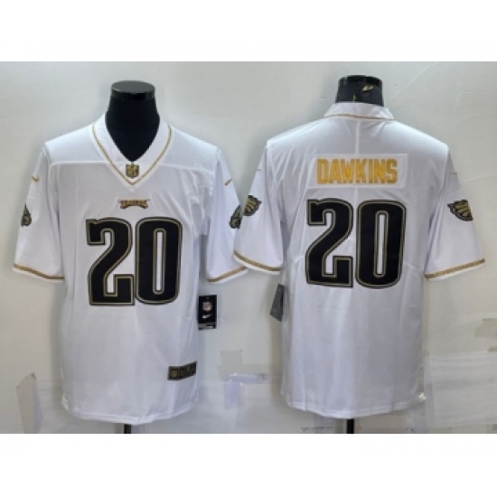 Men's Philadelphia Eagles #20 Brian Dawkins White Gold Limited Stitched Jersey - Ujersey