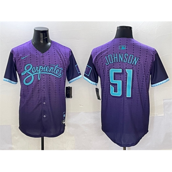 Men's Arizona Diamondbacks #51 Randy Johnson Purple 2025 City Connect Limited Stitched Baseball Jersey - Ujersey