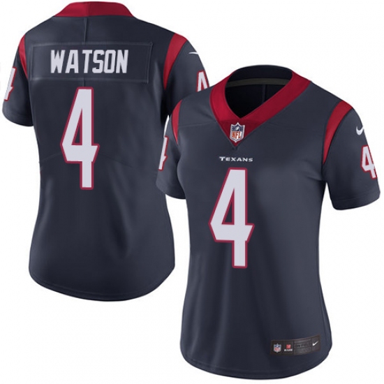Women's Nike Houston Texans #4 Deshaun Watson Limited Navy Blue Team Color Vapor Untouchable NFL Jersey - Ujersey