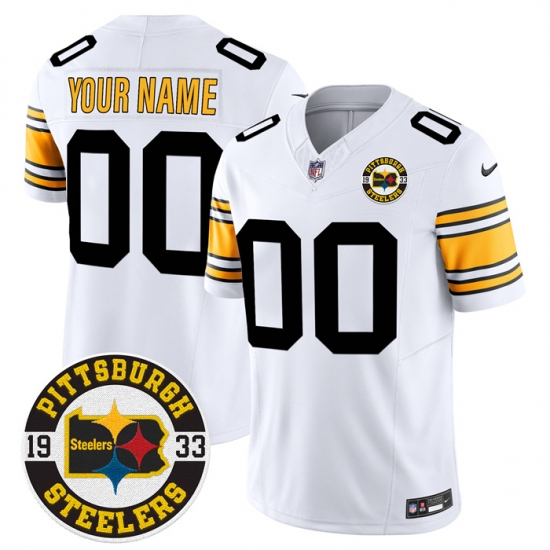 Men’s Pittsburgh Steelers Throwback 1933 Patch white Vapor Limited All Stitched Jerseys - Ujersey