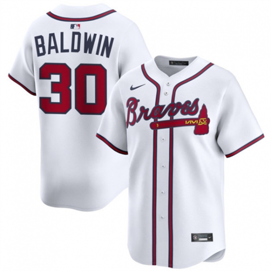 Men's Atlanta Braves #30 Drake Baldwin White 2025 Home Limited Stitched Baseball Jersey - Ujersey