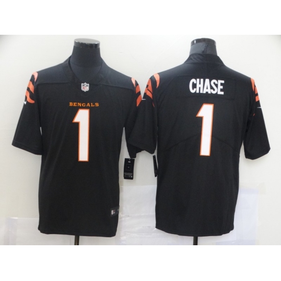 Men's Cincinnati Bengals #1 Ja'Marr Chase Nike Black 2021 NFL Draft First Round Pick Limited Jersey