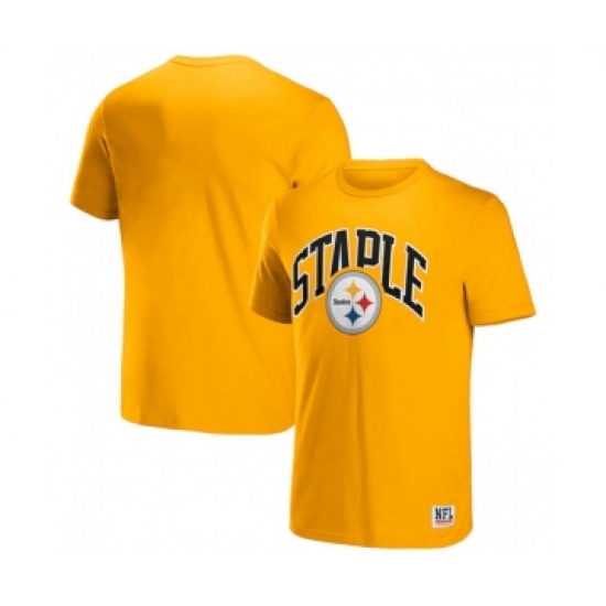 Men's Pittsburgh Steelers x Staple Gold Logo Lockup T-Shirt - Ujersey