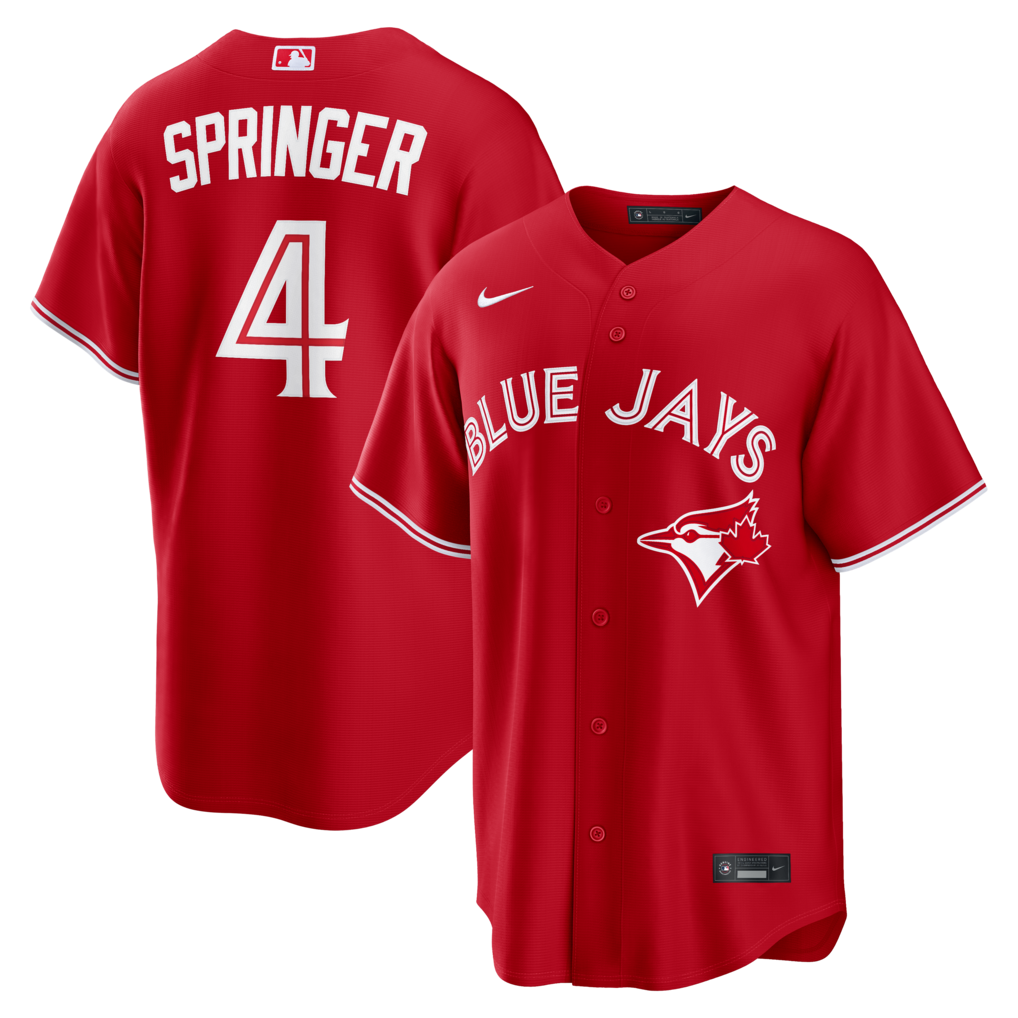 Men's Toronto Blue Jays George Springer Nike Red Canada Day Replica Jersey - Ujersey Shop
