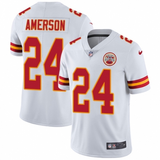 Men's Nike Kansas City Chiefs #24 David Amerson White Vapor Untouchable Limited Player NFL Jersey - Ujersey
