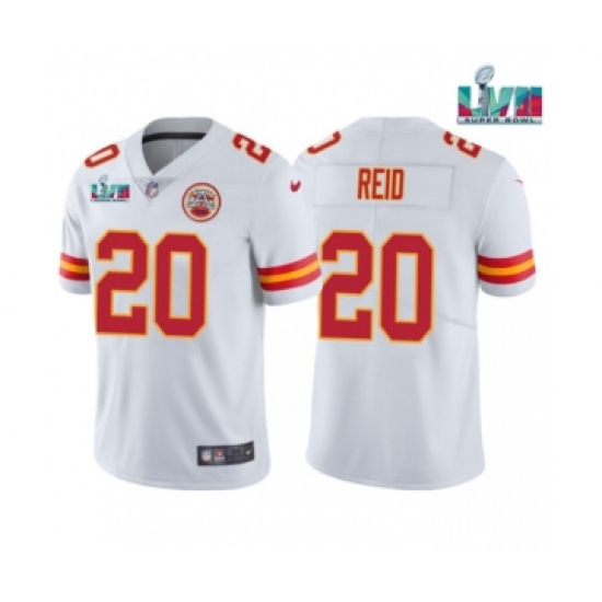 Men's Kansas City Chiefs #20 Justin Reid White Super Bowl LVII Patch Vapor Untouchable Limited Stitched Jersey - Ujersey