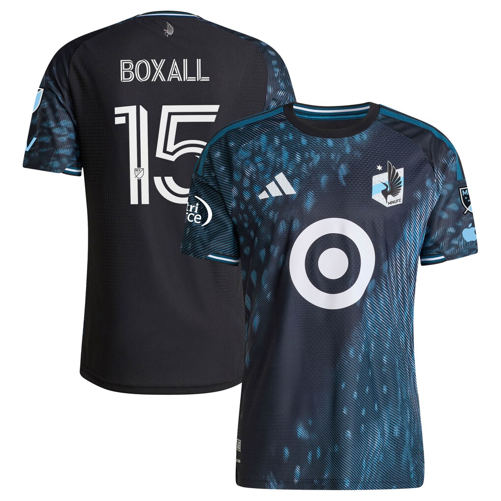 Men's Minnesota United FC Michael Boxall adidas Black 2026 The Decade Kit On-Field Authentic Patch Jersey - Ujersey