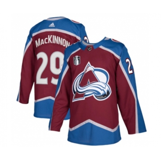 Men's Colorado Avalanche #29 Nathan MacKinnon 2022 Burgundy Stanley Cup Final Patch Stitched Jersey - Ujersey