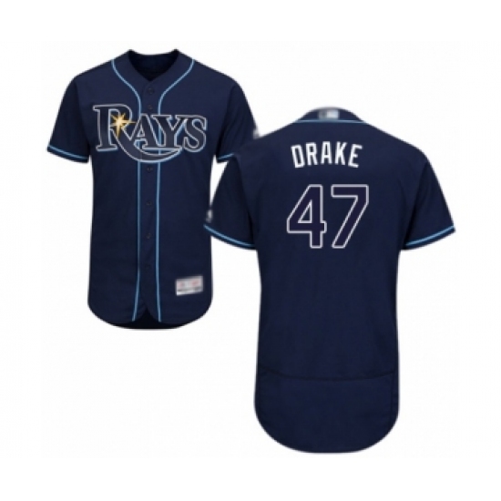 Men's Tampa Bay Rays #47 Oliver Drake Navy Blue Alternate Flex Base Authentic Collection Baseball Player Jersey - Ujersey
