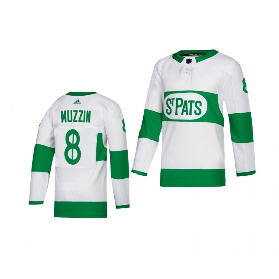 Youth Adidas Toronto Maple Leafs #8 Jake Muzzin White 2019 St. Patrick's Day Authentic Player Stitched NHL Jersey - Ujersey