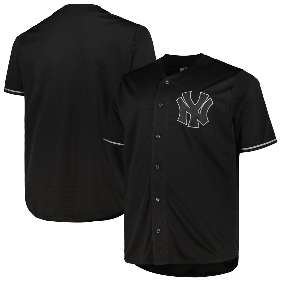 Men's New York Yankees Black/Gray Big & Tall Pop Fashion Jersey - Ujersey NHL