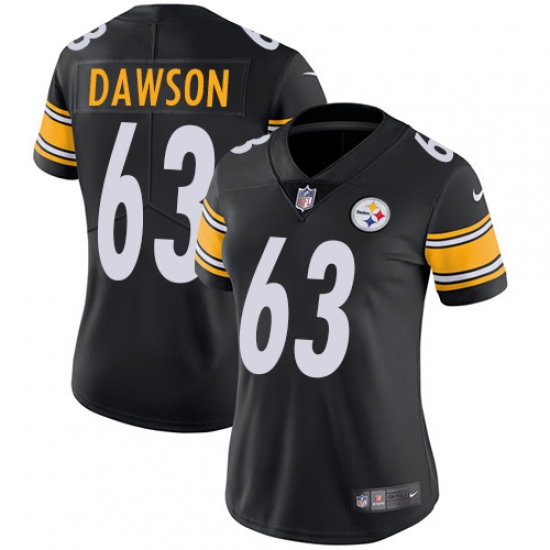 Women's Nike Pittsburgh Steelers #63 Dermontti Dawson Black Team Color Vapor Untouchable Limited Player NFL Jersey - Ujersey