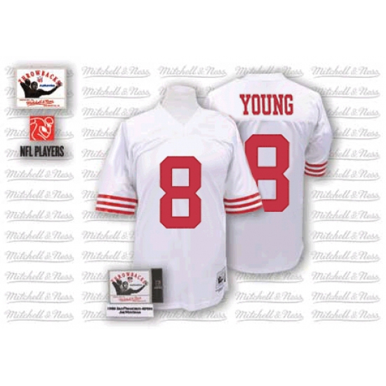 Mitchell and Ness San Francisco 49ers #8 Steve Young Authentic White Throwback NFL Jersey - Ujersey