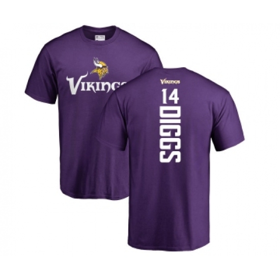 Football Minnesota Vikings #14 Stefon Diggs Purple Backer T-Shirt - Ujersey
