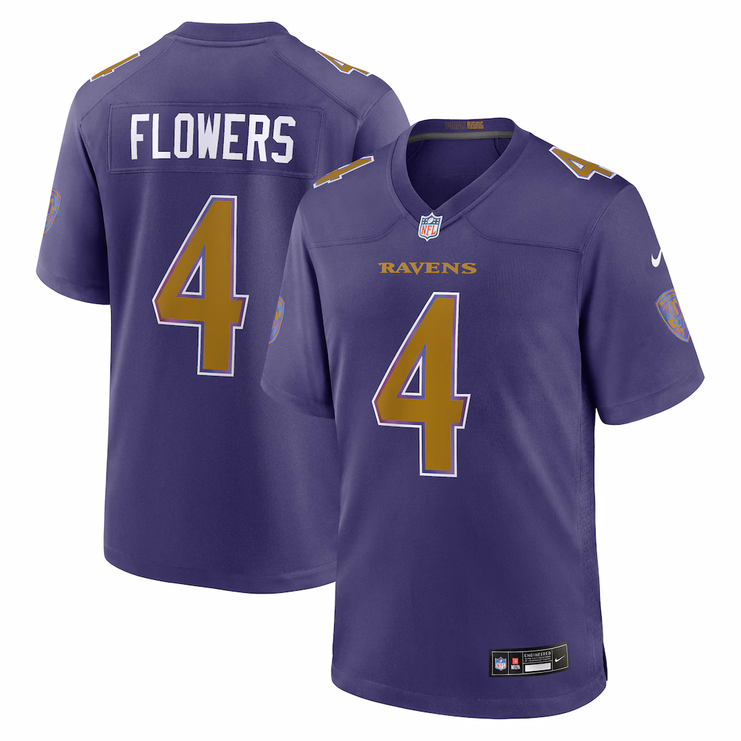 Men's Baltimore Ravens Zay Flowers Nike Purple Alternate Game Jersey