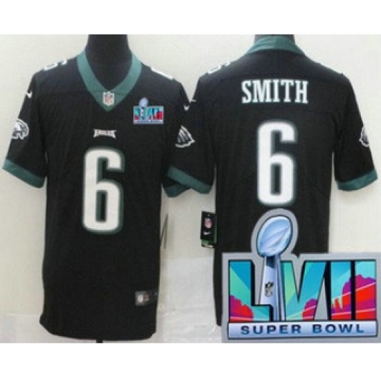 Women's Philadelphia Eagles #6 DeVonta Smith Limited Black Super Bowl LVII Vapor Jersey - Ujersey