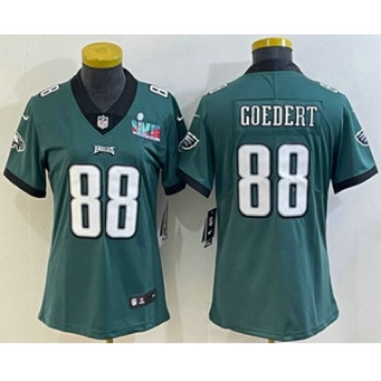 Women's Philadelphia Eagles #88 Dallas Goedert Limited Green Super Bowl LVII Vapor Jersey - Ujersey