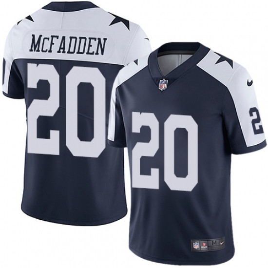 Men's Nike Dallas Cowboys #20 Darren McFadden Navy Blue Throwback Alternate Vapor Untouchable Limited Player NFL Jersey - Ujersey