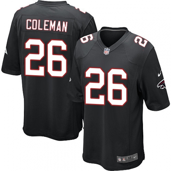 Youth Nike Atlanta Falcons #26 Tevin Coleman Game Black Alternate NFL Jersey - Ujersey