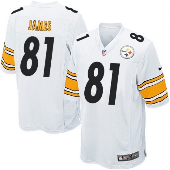 Men's Nike Pittsburgh Steelers #81 Jesse James Game White NFL Jersey - Ujersey