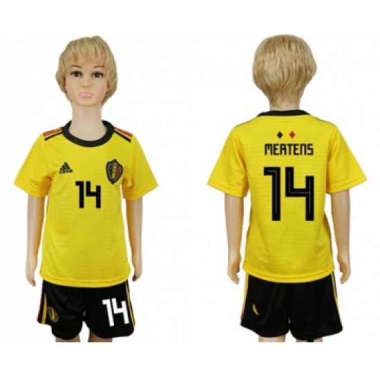 Belgium #14 Mertens Away Kid Soccer Country Jersey
