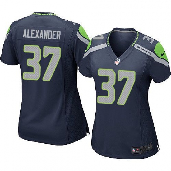 Women's Nike Seattle Seahawks #37 Shaun Alexander Game Steel Blue Team Color NFL Jersey - Ujersey