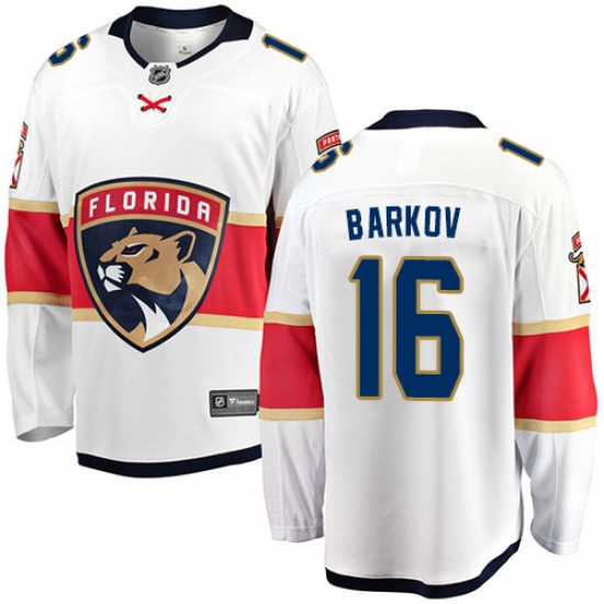 Men's Florida Panthers #16 Aleksander Barkov Fanatics Branded White Away Breakaway NHL Jersey - Ujersey