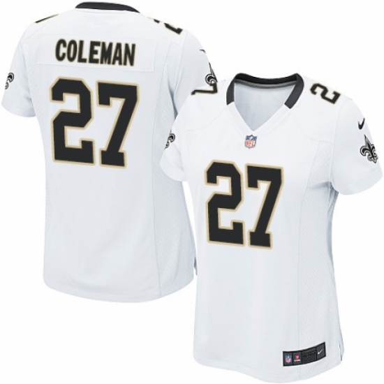 Women's Nike New Orleans Saints #27 Kurt Coleman Game White NFL Jersey - Ujersey