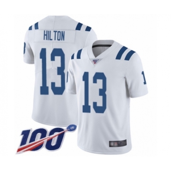Men's Indianapolis Colts #13 T.Y. Hilton White Vapor Untouchable Limited Player 100th Season Football Jersey