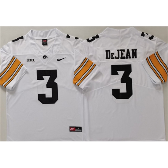 Men's Iowa Hawkeyes #3 Cooper DeJean White Stitched Jersey - Ujersey