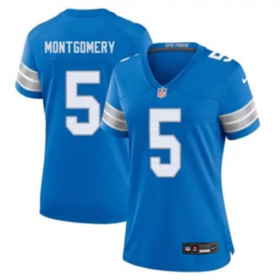 Women Detroit Lions #5 David Montgomery Blue 2024 F U S E Vapor Limited Stitched Jersey - Ujersey